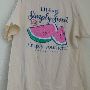 Simply Southern light yellow t shirt youth small